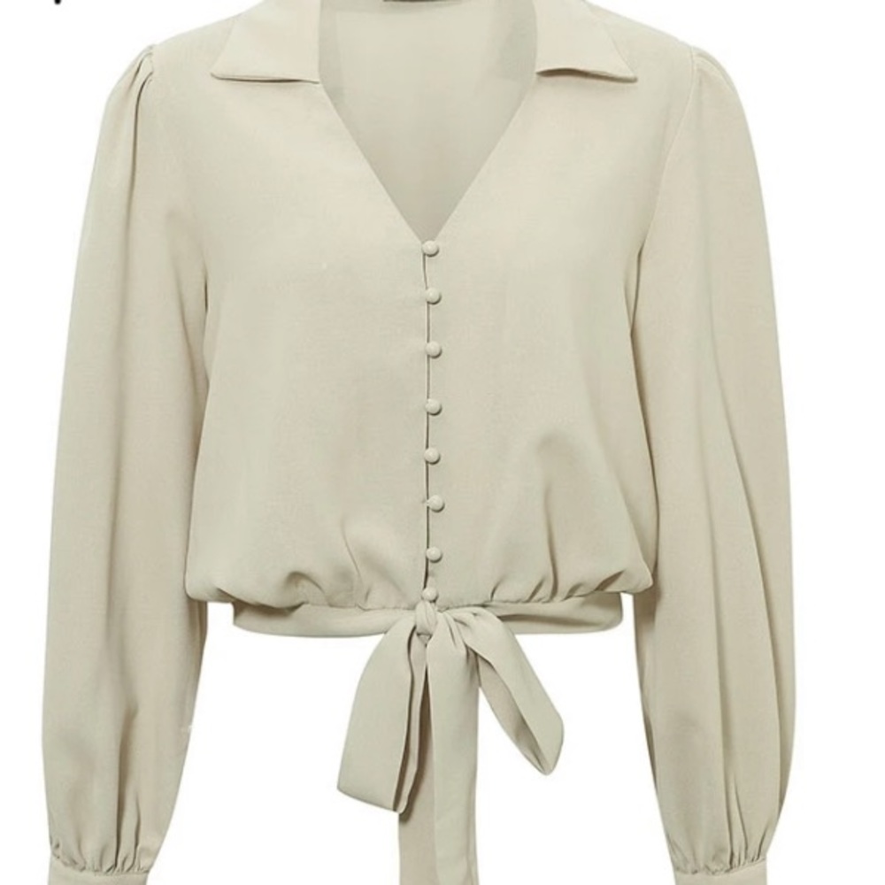 🔹Last 1🔹 Chic Blouse w/ Tie - Picture 4 of 8